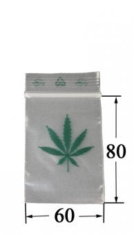 Klipspose 100 stk | 80 * 60 MM | Weed Blad Emblem - Grow-shop.no